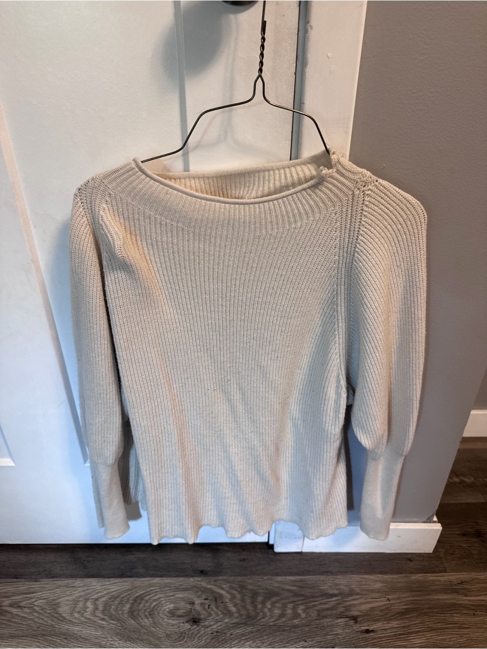 Maurices Cream Ribbed Long-Sleeve Sweater